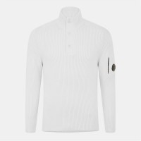 пуловер,мъжки,пуловери,cp,company,men's,quarter,button,knitted,turtle,neck,jumper,gauze,white,103