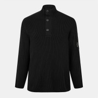 пуловер,мъжки,пуловери,cp,company,men's,quarter,button,knitted,turtle,neck,jumper,black,999