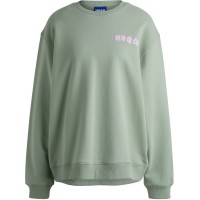 блуза,дамски,горнища,с,качулка,дамски,ежедневни,облекла,hugo,terry,oversized,sweatshirt,bright,green