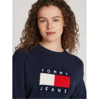 блуза,дамски,плетени,дрехи,дамски,облекла,размер,tommy,jeans,melange,flag,pull,over,sweater,dark,navy,m