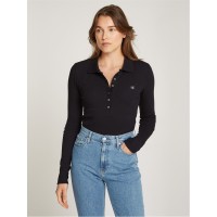 дамски,топове,calvin,klein,jeans,woven,label,rib,polo,body,ck,black