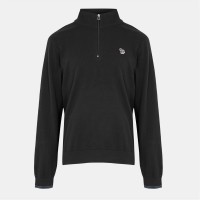 блуза,мъжки,пуловери,ps,paul,smith,zebra,logo,quarter,zip,sweater,black,79