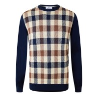 пуловер,мъжки,пуловери,aquascutum,check,jumper,navy