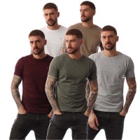 тениска,облекла,на,разпродажба,мъжки,тениски,farah,wardlow,5,pack,lounge,t,shirts,grey,green
