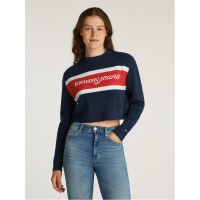 блуза,дамски,плетени,дрехи,tommy,jeans,tjw,script,cblk,sweater,dark,night,navy