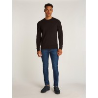пуловер,мъжки,пуловери,calvin,klein,men,s,waffle,texture,cotton,crew,neck,jumper,ck,black,beh
