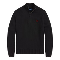 пуловер,мъжки,пуловери,polo,ralph,lauren,mesh,knit,cotton,quarter,zip,jumper,polo,black