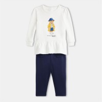 детски,комплект,детски,3/4,панталони,polo,ralph,lauren,sweatshirt,and,legging,set,infants,paper,white