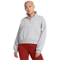поларена,блуза,разпродажба,under,armour,дамски,тениски,дамски,топове,under,armour,icon,fleece,oversized,1,2,zip,top,grey