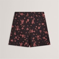 дамски,къси,панталони,ted,baker,ted,satin,printed,short,black