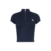 блуза,с,яка,дамски,плетени,дрехи,дамски,топове,calvin,klein,jeans,women's,knitted,short,sleeve,polo,shirt,dark,saphire