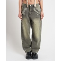 дънки,дамски,дънки,the,ragged,priest,women's,crescent,biggie,wide,leg,jeans,grey