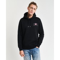 суичър,мъжки,горнища,с,качулка,мъжки,ежедневни,облекла,gant,medium,archive,shield,hoodie,black