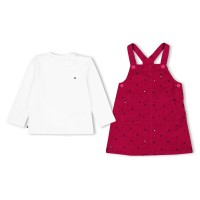 тениска,tommy,hilfiger,kids,cotton,dungarees,and,t,shirt,clothing,set,berry,xir