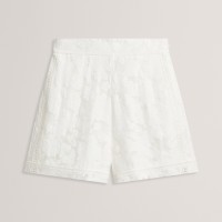 дамски,къси,панталони,дамски,къси,панталони,ted,baker,womens,floral,texture,high,waisted,woven,shorts,white