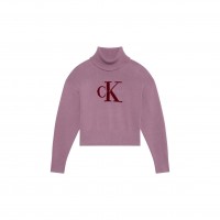 дамски,пуловер,calvin,klein,jeans,women,s,logo,fine,knit,cropped,turtle,neck,jumper,dusky,orchid