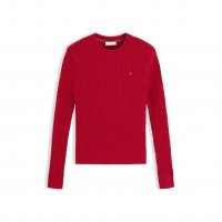 дамски,пуловер,tommy,hilfiger,women,s,cable,fine,knit,cotton,long,sleeve,jumper,raspberry,juice