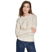 dkny,long,sleeve,cable,knit,eggnog