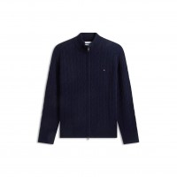 tommy,hilfiger,men,s,lambswool,cable,1,4,zip,knitted,top,navy,blue