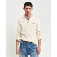 мъжки,пуловери,gant,casual,cotton,half,zip,cream