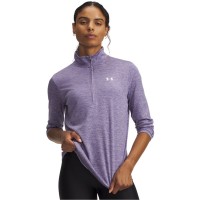 дамско,горнище,с,цип,разпродажба,under,armour,дамско,фитнес,облекло,дамски,облекла,за,бягане,under,armour,tech,half,zip,top,womens,purple,lux,whit