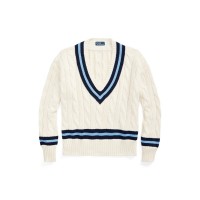 блуза,дамски,плетени,дрехи,polo,ralph,lauren,cricket,sweater,cream,navy,strp