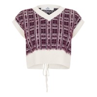 slazenger,off,court,off,court,women,s,post,match,plaid,knitted,vest,burgundy,white