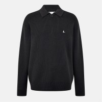 плетена,блуза,мъжки,пуловери,jack,wills,men's,quarter,zip,rib,knitted,top,washed,black