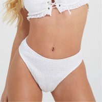 brave,soul,womens,high,waisted,smocked,bikini,bottoms,white