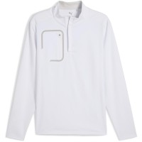 мъжки,пуловер,puma,cloudspun,tech,1,4,zip,jumper,mens,white,glow