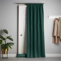 alan,symonds,velvet,chenille,pencil,pleat,thermal,door,curtain,green