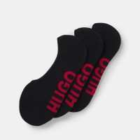 чорапи,hugo,3,pack,of,invisible,socks,with,large,logos,black