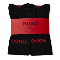чорапи,мъжки,чорапи,hugo,6,pack,ribbed,logo,crew,socks,black,001