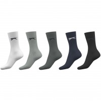 slazenger,5,pack,crew,socks,mens,size,7,11,multi