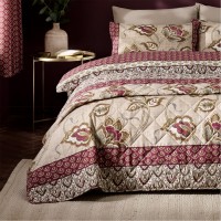 спално,бельо,и,комплекти,catherine,lansfield,paisley,floral,reversible,bedspread,natural
