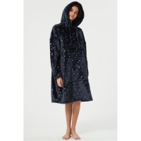 суичър,дамски,пижами,linea,foil,star,snuggle,hoodie,navy