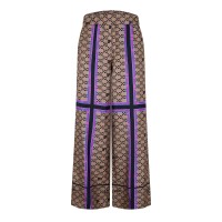 дамска,пижама,дамски,пижами,off,white,women,s,monogram,silk,wide,leg,pyjama,trousers,brown,black