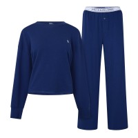 дамска,пижама,дамски,пижами,polo,ralph,lauren,womens,crew,neck,long,sleeve,pyjama,set,navy