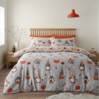 спално,бельо,и,комплекти,catherine,lansfield,brushed,cotton,autumn,gonks,duvet,cover,set,grey