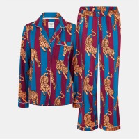 пижама,дамски,пижами,chelsea,peers,women's,long,sleeve,pyjama,sets,navy,strp,tiger