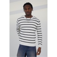 пуловер,brave,soul,neck,striped,jumper,white,black