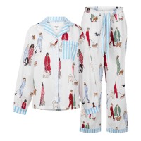 дамски,пижами,chelsea,peers,chelsp,button,up,pj,ld64,dogs,white