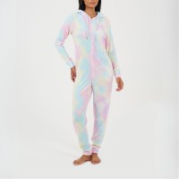 дамска,пижама,дамски,пижами,brave,soul,womens,tie,dye,slim,fit,onesie,with,back,embroidery,tie,dye,pink
