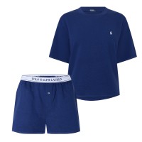 дамска,пижама,дамски,пижами,polo,ralph,lauren,women,s,short,sleeve,pyjama,set,navy