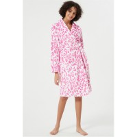 рокля,дамски,пижами,дамски,облекла,размер,linea,leopard,fleece,dressing,gown,white,pink