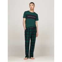 мъжки,пижами,tommy,hilfiger,thb,flannel,pj,jog,sn44,green,check,0n1