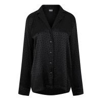 риза,с,дълъг,ръкав,дамски,пижами,boss,monogram,logo,long,sleeve,shirt,black