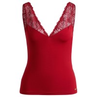 фланелка,дамски,пижами,boss,lace,trim,jersey,vest,dark,red