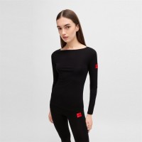 дамски,пижами,hugo,hugo,ls,shirt,thermal,10247604,01,black