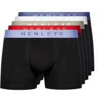 боксерки,мъжко,лятно,бельо,henleys,5,pack,boxers,black